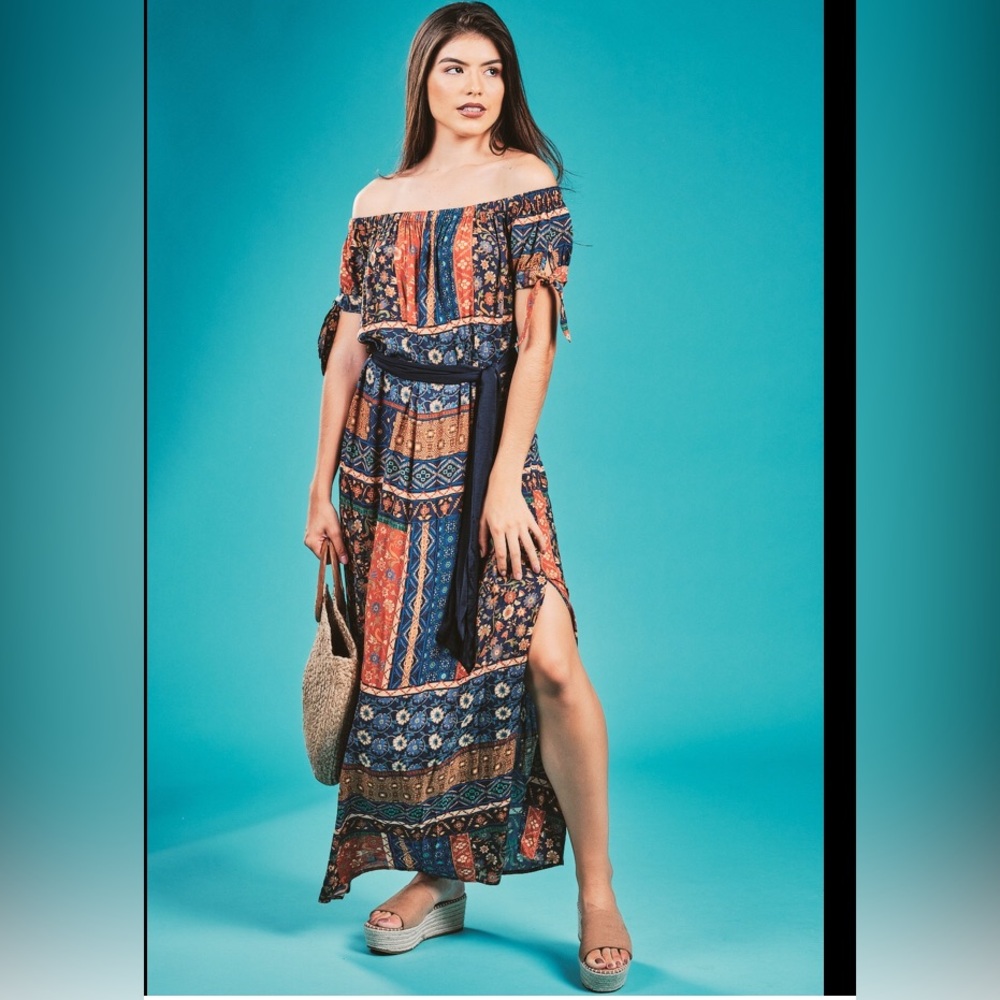 Urban Outfitters Dress Forum Paisley Bohemian Maxi Dress Sz S - Picture 4 of 10